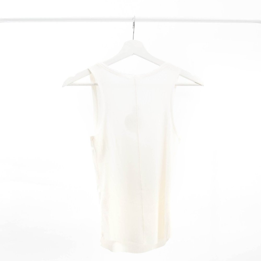 NIA White Ribbed Tank Top - Picture 2 of 3